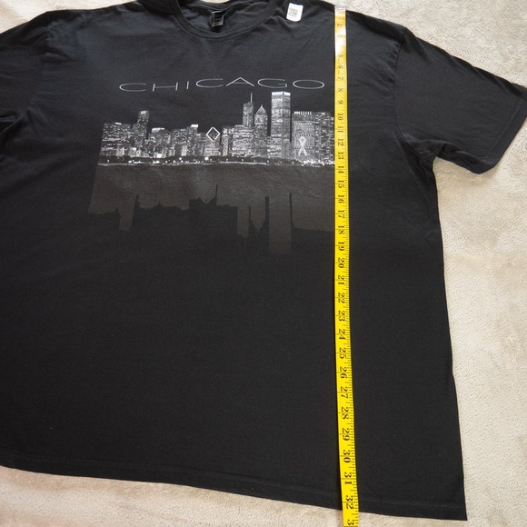 Chicago City Skyline Lights At Night Graphic T-Shirt Men’s 3XL Black Cityscape - Picture 10 of 12